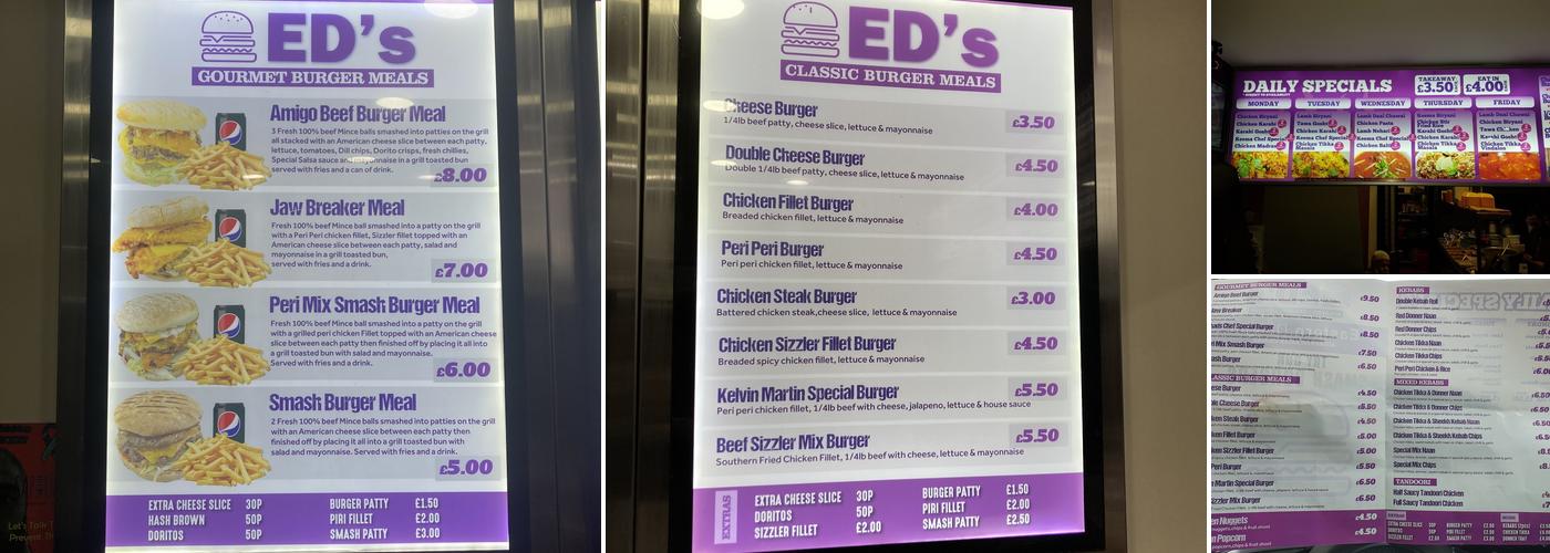 ED’s Eastern Delight Menu