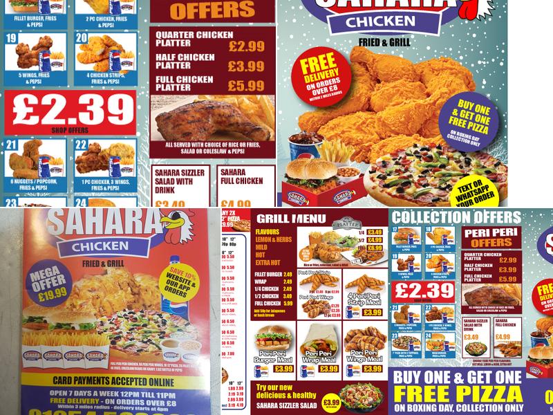 Sahara Chicken Menu