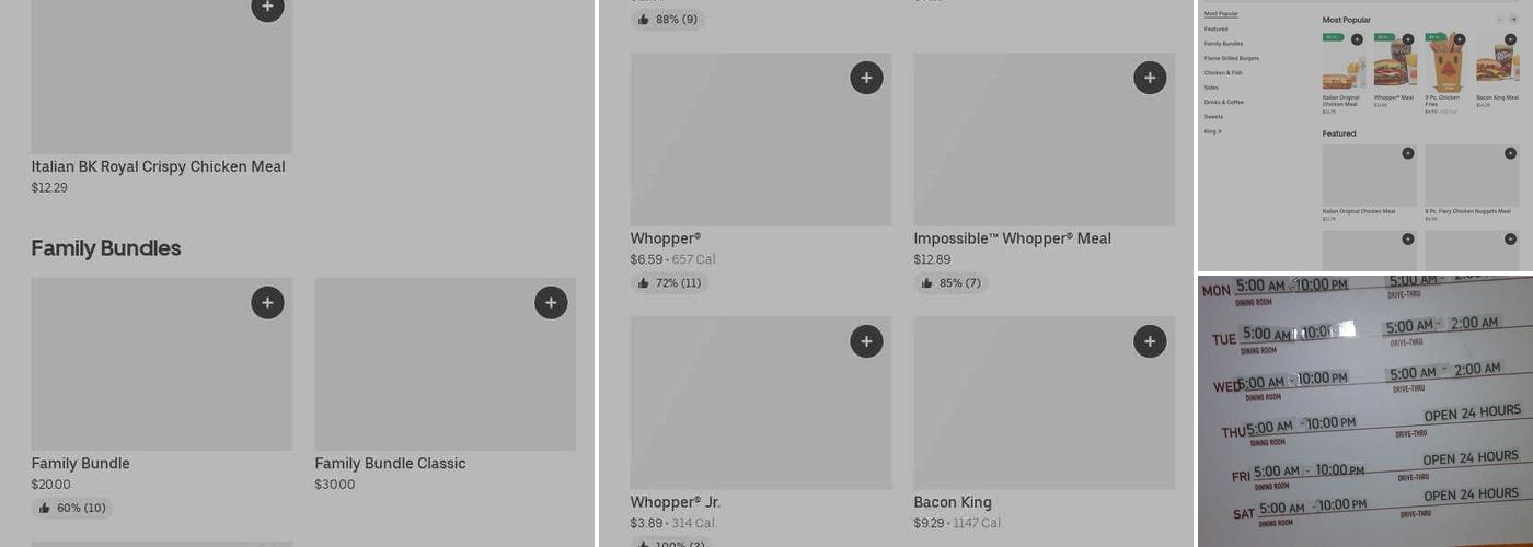 Burger King Menu