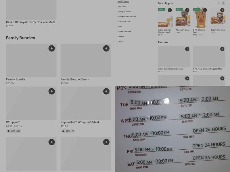 Burger King Menu