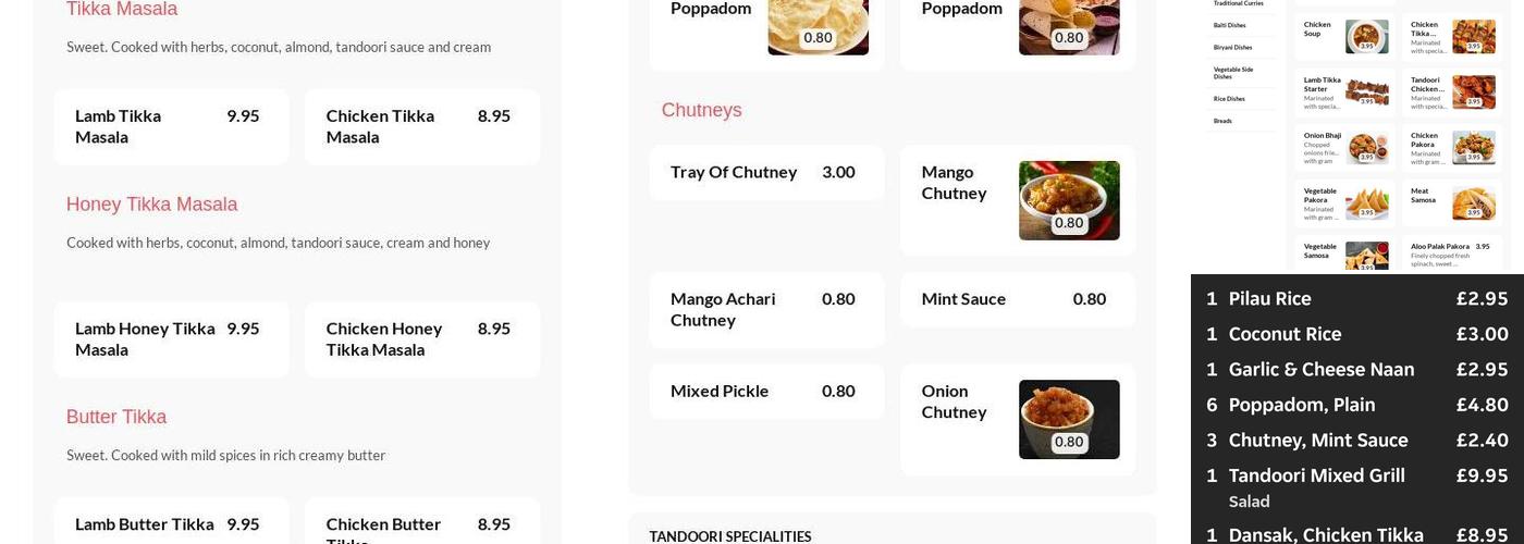 The Eastern Spice Menu