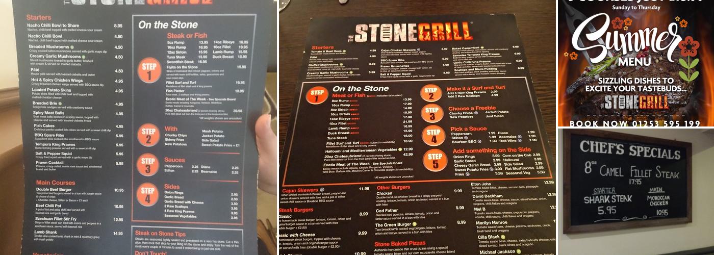The Stone Grill Menu