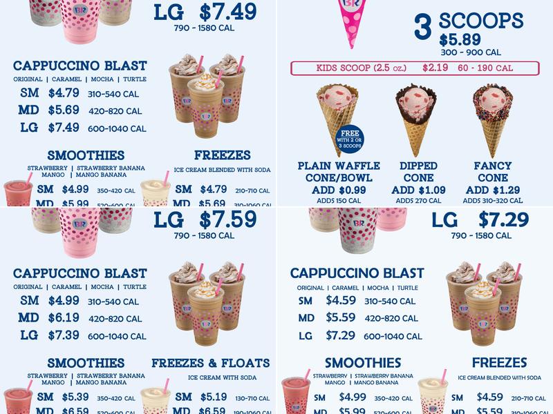 Baskin-Robbins Menu