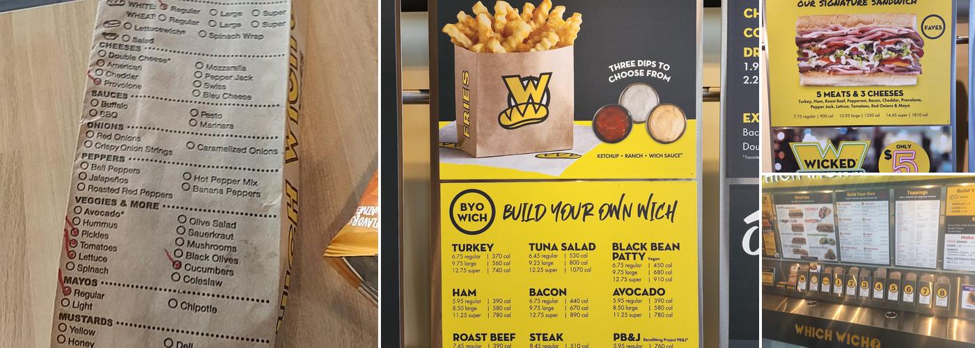 Which Wich Superior Sandwiches Menu
