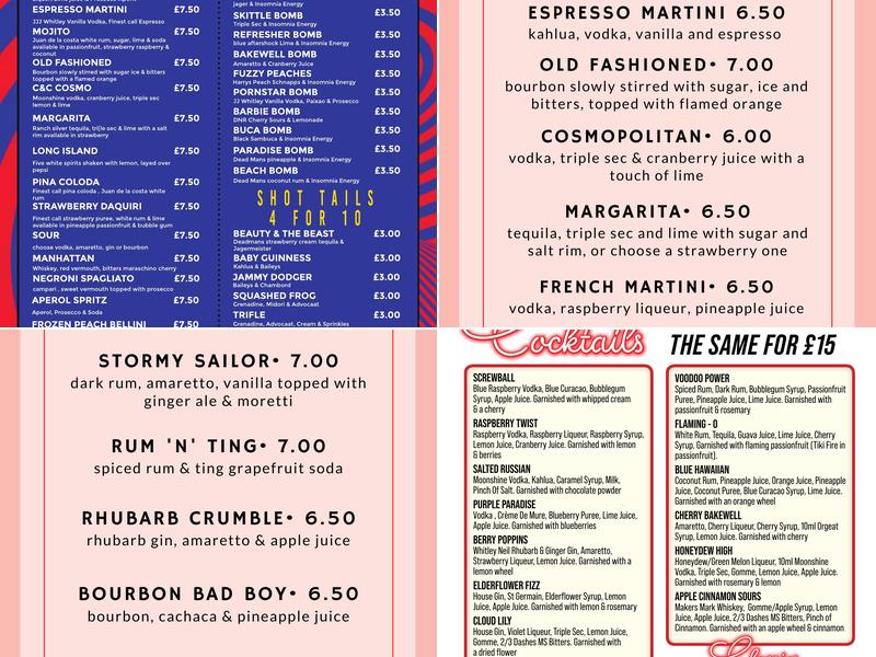 Canteen & Cocktails Menu