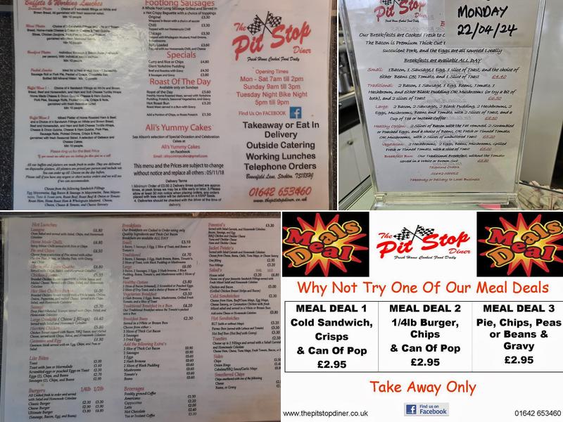 The Pit Stop Diner Menu