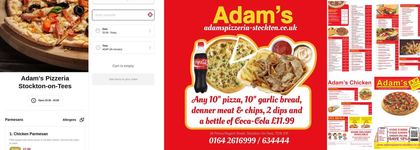 Adams Pizzeria Menu