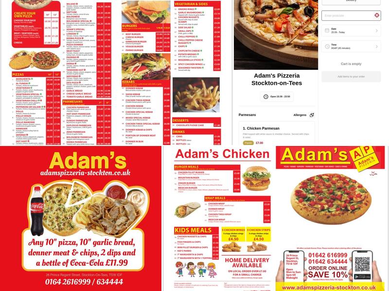 Adams Pizzeria Menu