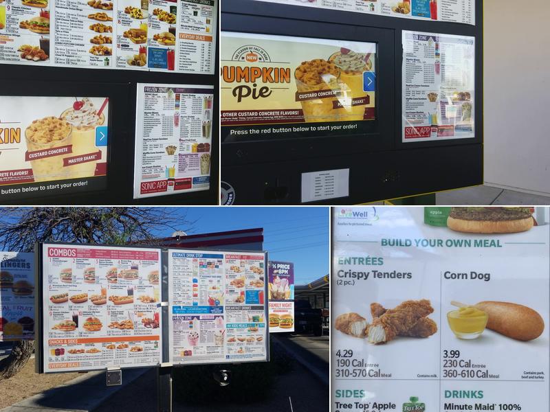 Sonic Drive-In Menu