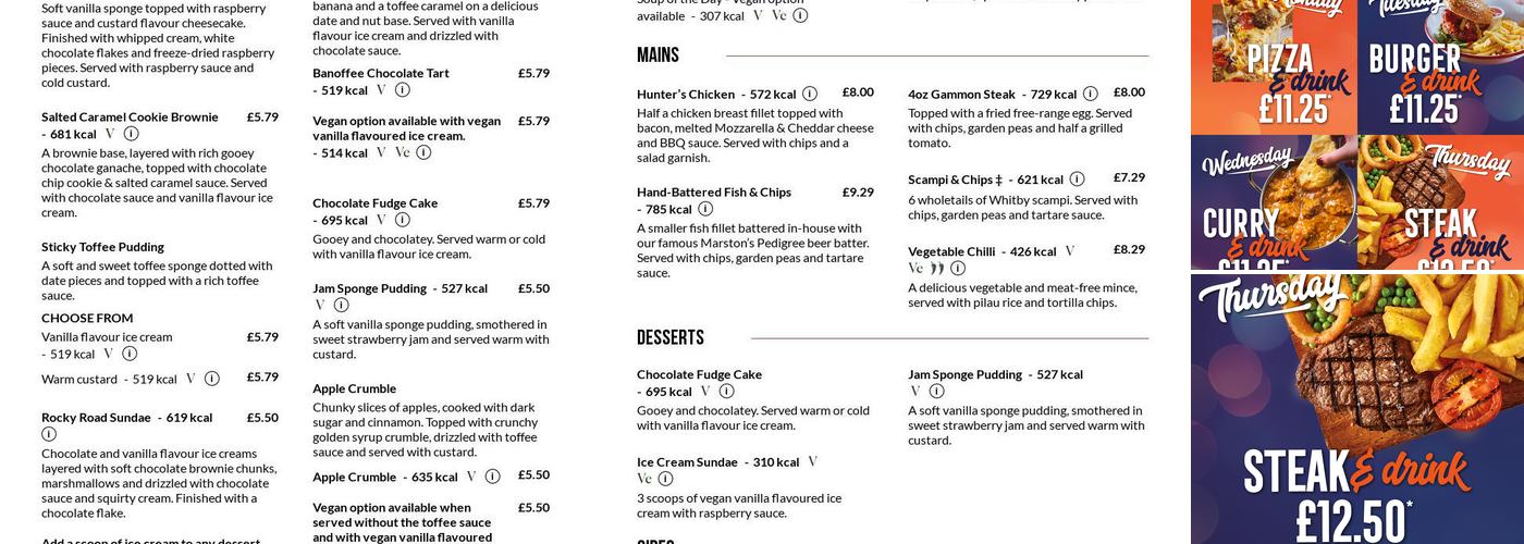 Jacksons Wharf Menu