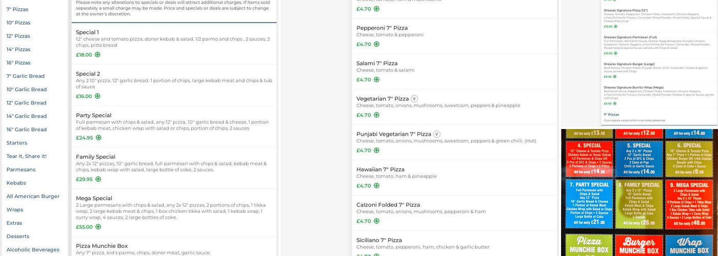 New Shearas Fast Food & Tandoori ️ Menu