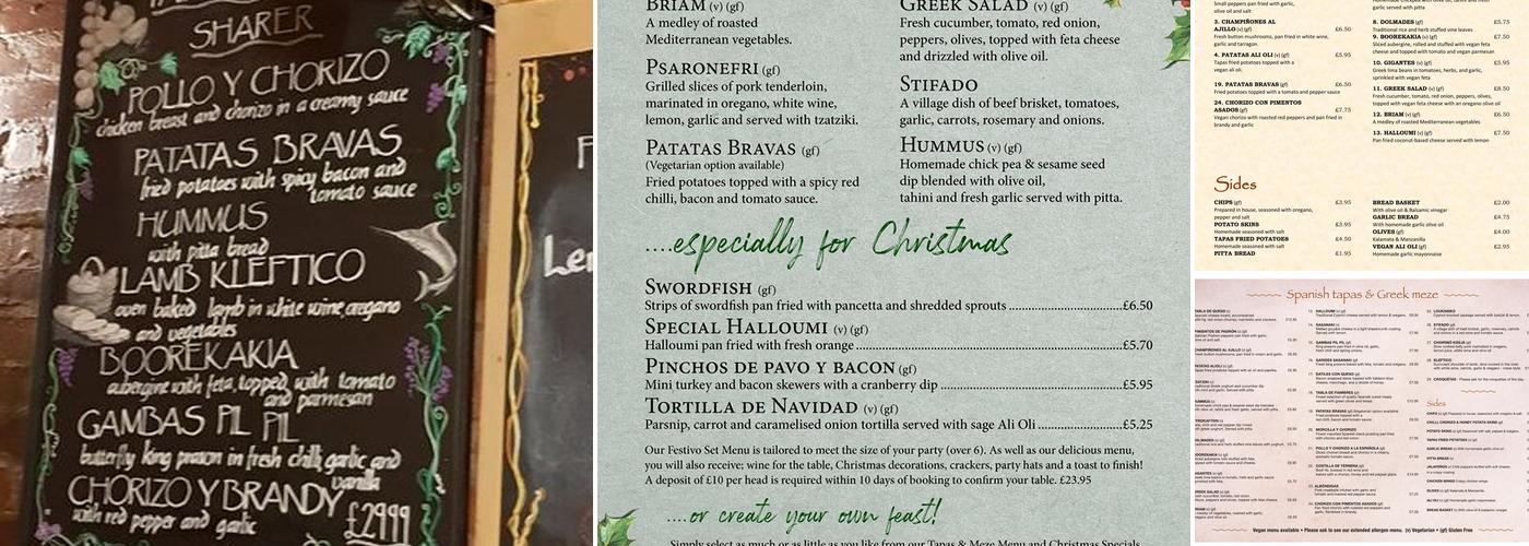 The Old Yard Tapas Bar Menu