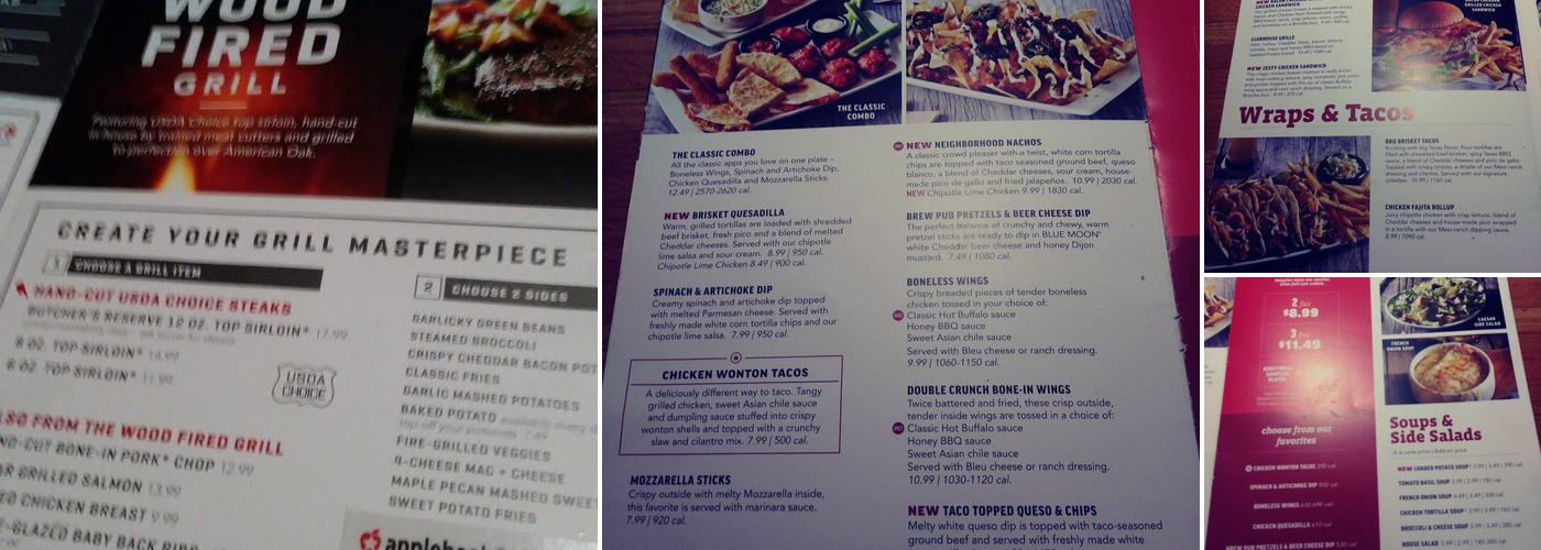 Applebee's Grill + Bar Menu