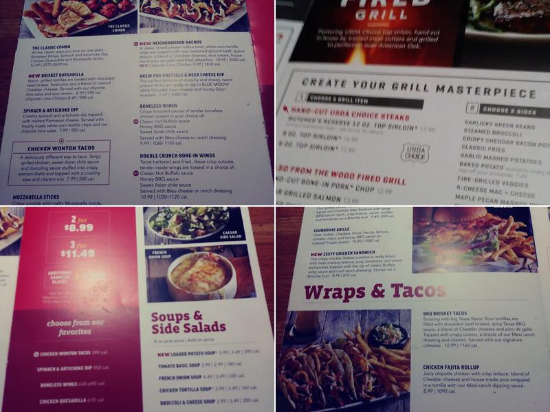 Applebee's Grill + Bar Menu