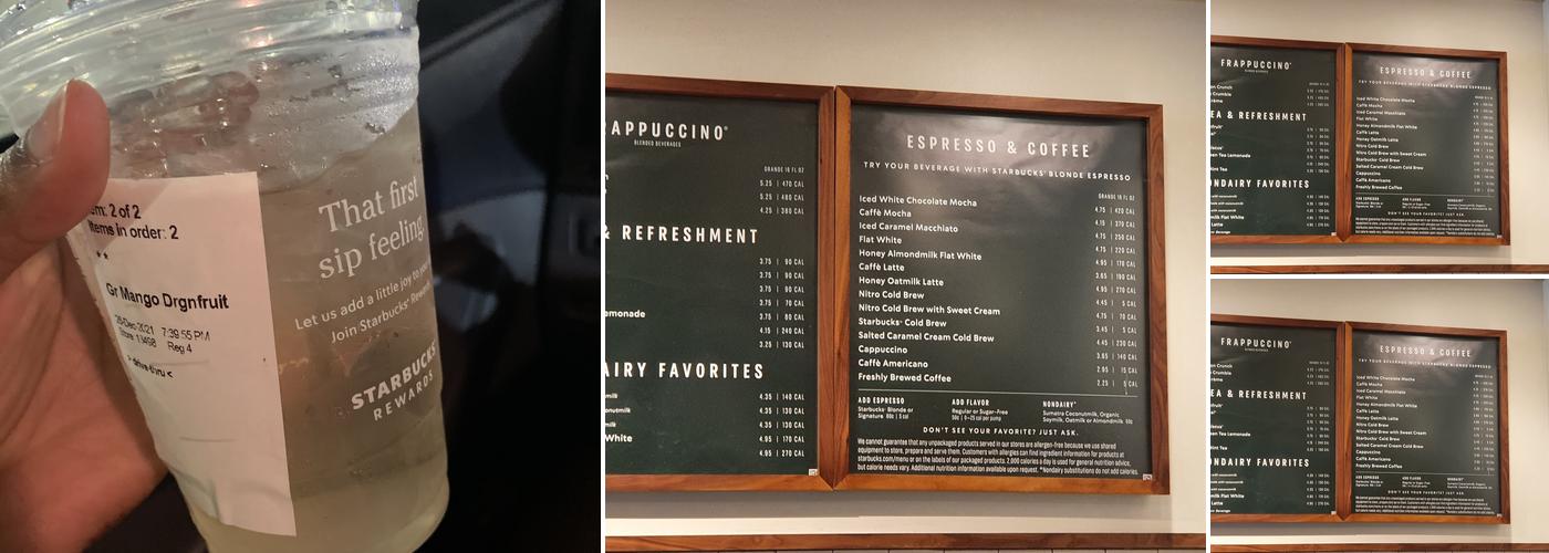 Starbucks Menu