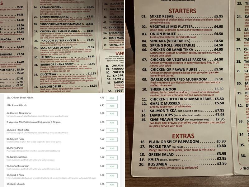 Tikka Tikka Menu