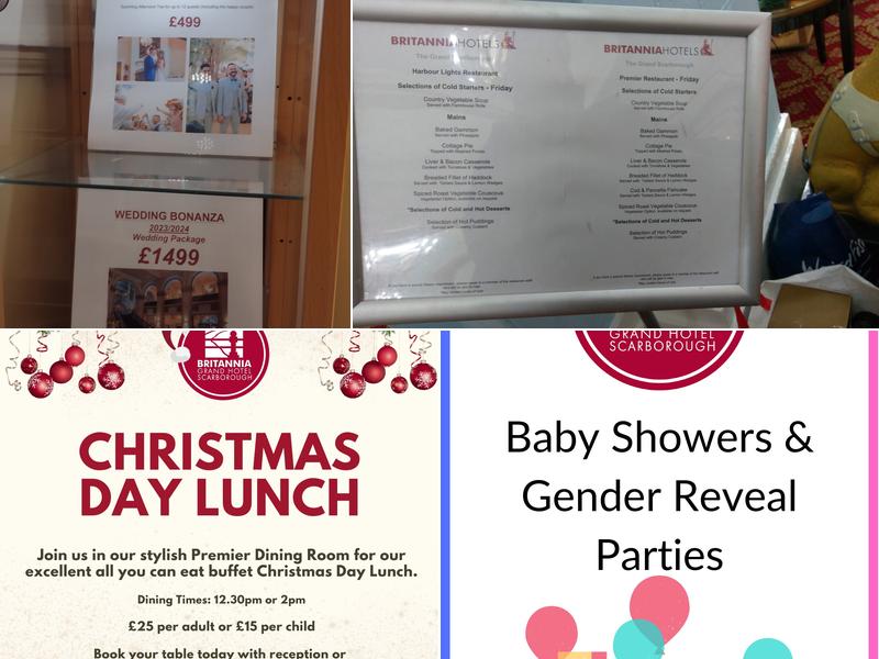 Grand Hotel Scarborough Menu