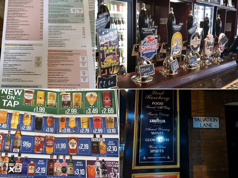 The Lord Rosebery - JD Wetherspoon Menu