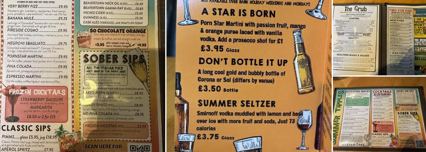 So Bar And Eats Menu