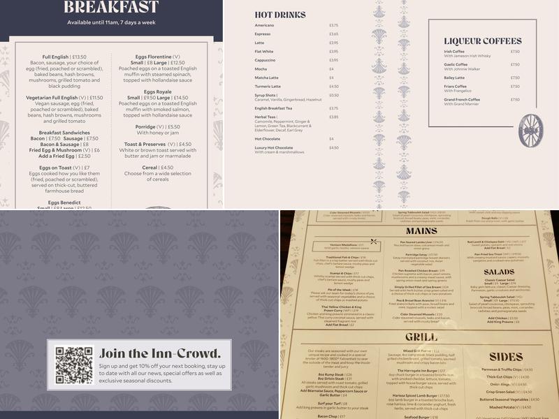 The Harrogate Inn Menu