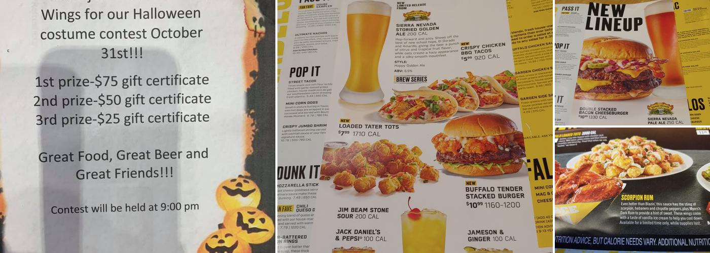 Buffalo Wild Wings Menu