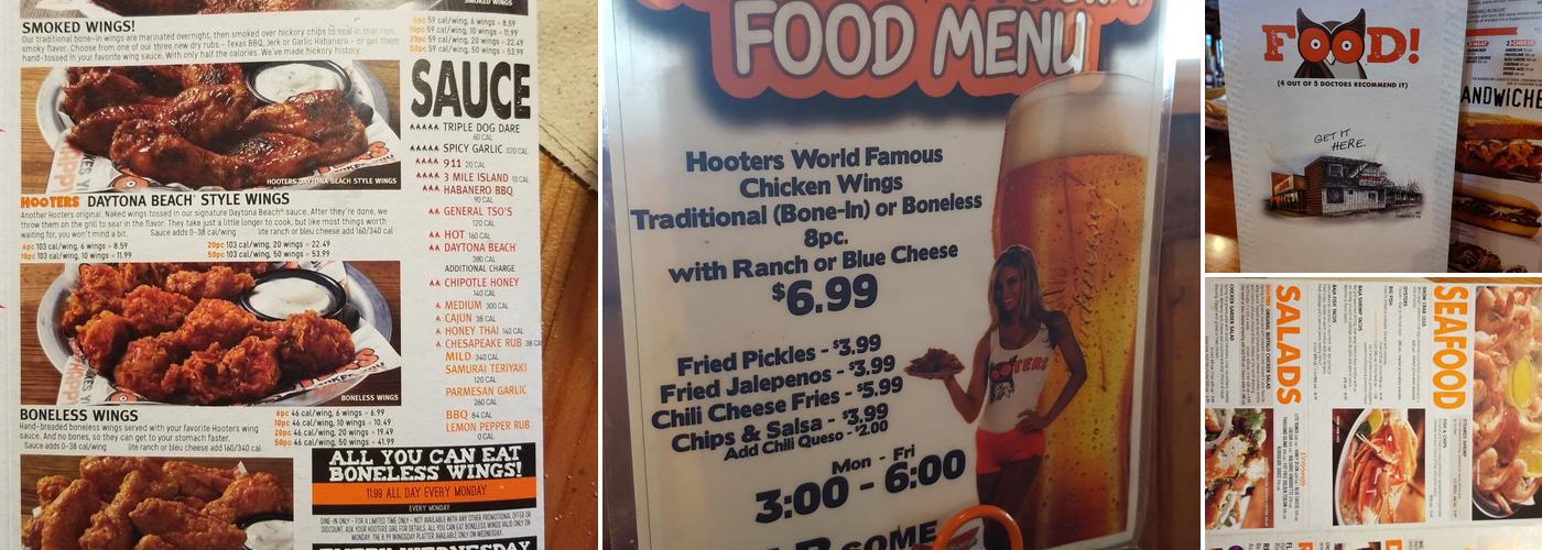 Hooters Menu
