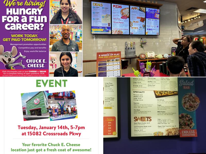 Chuck E. Cheese Menu