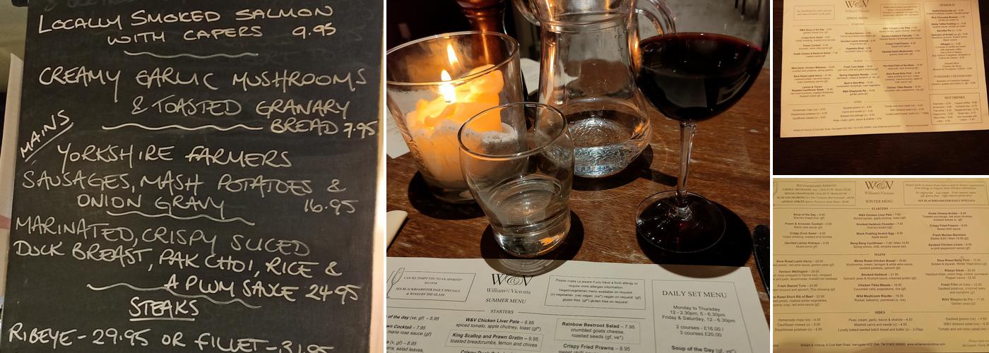 William & Victoria Menu