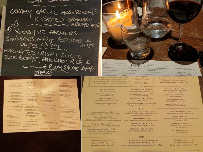 William & Victoria Menu