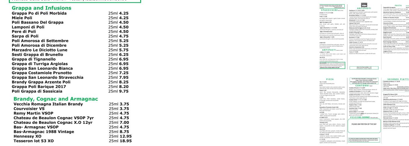 Gianni's Brio Restaurant and Pizzeria Menu