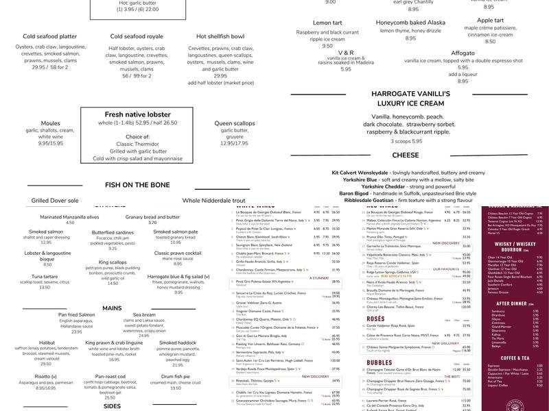 The Drum & Monkey - Harrogate Menu
