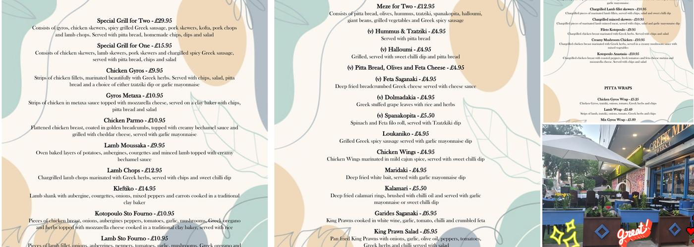 Greek Mezetaverna Menu
