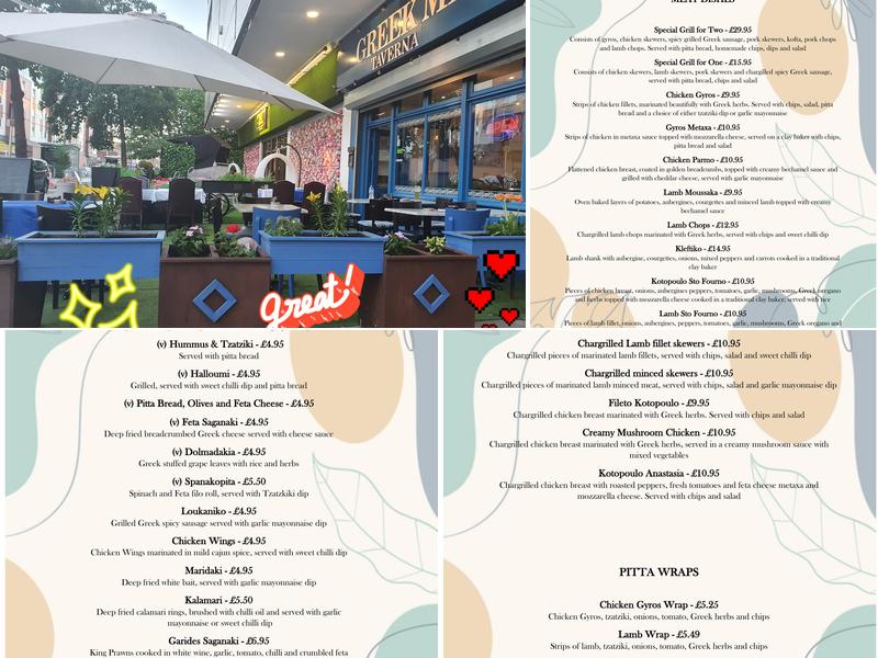 Greek Mezetaverna Menu