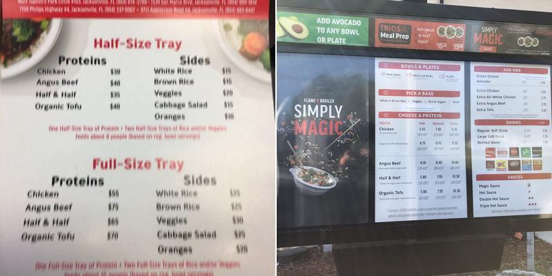 Flame Broiler Menu