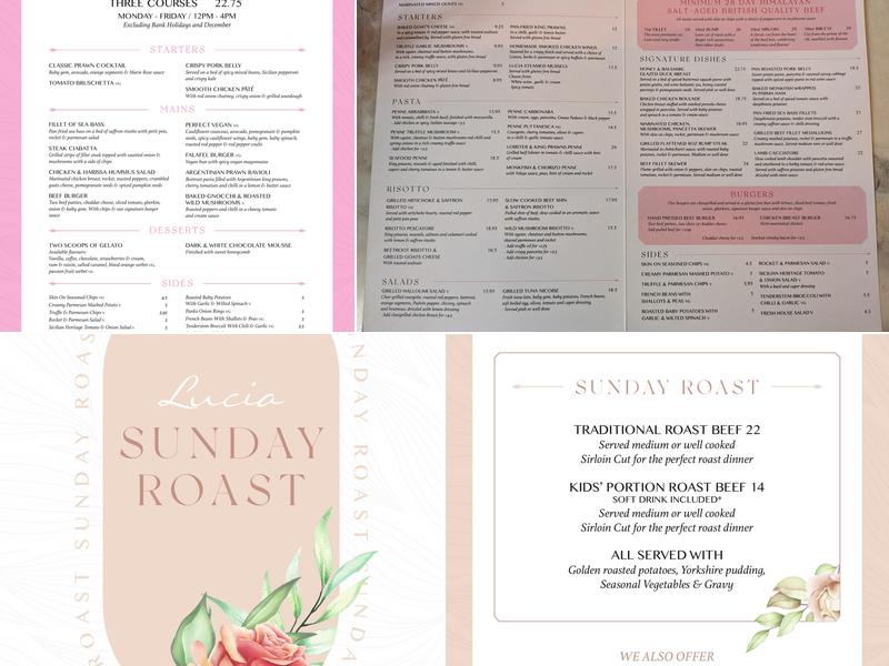 Lucia Restaurant Menu