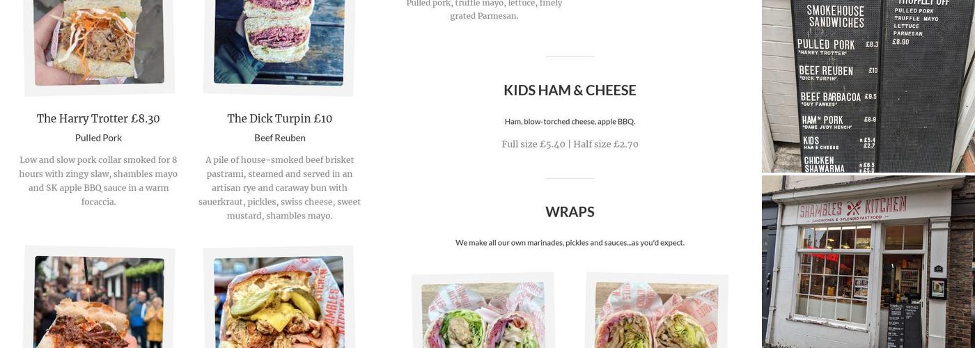 Shambles Kitchen Menu