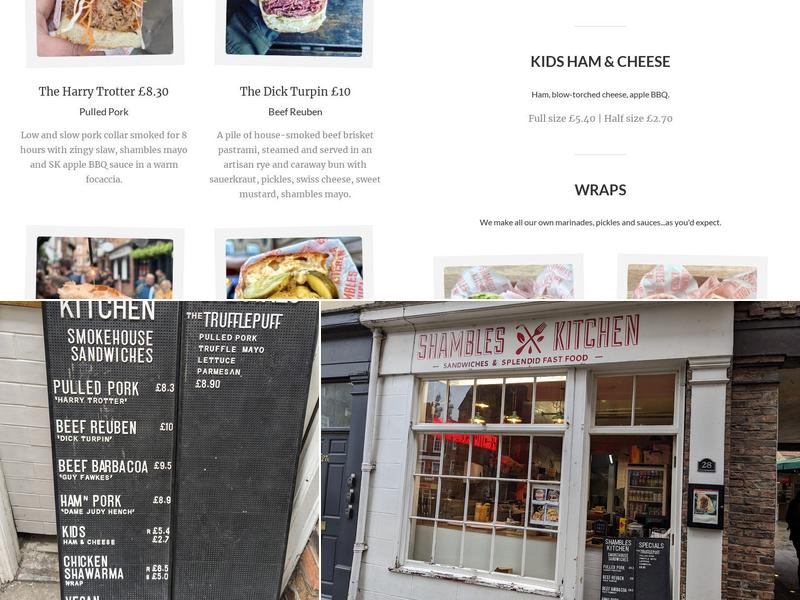 Shambles Kitchen Menu