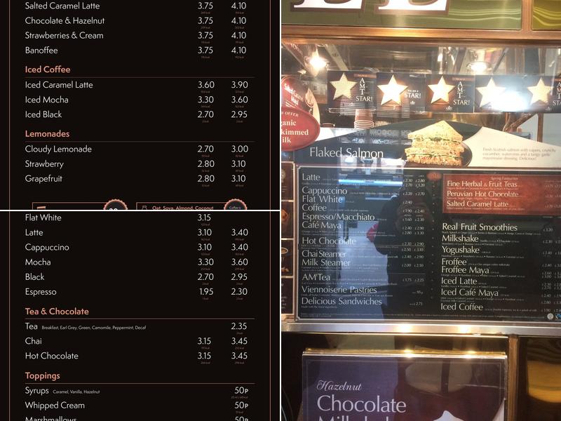 AMT Coffee York Menu