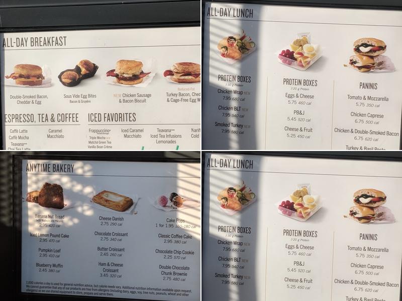 Starbucks Menu