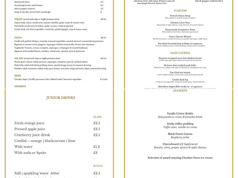 Chestergate Bistro Menu