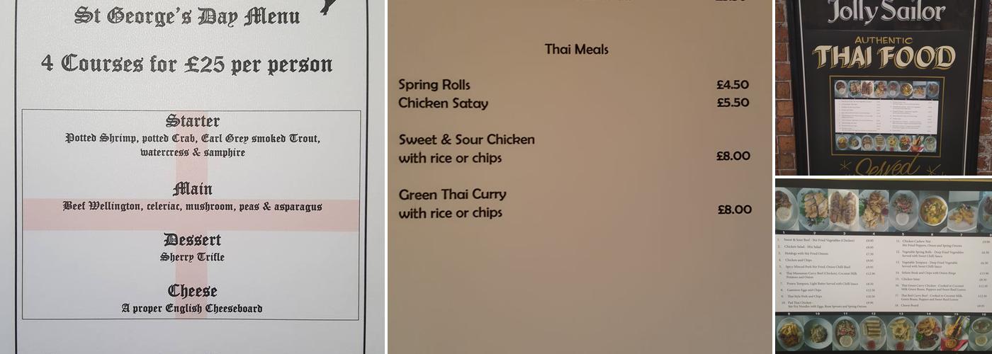 The Jolly Sailor Menu