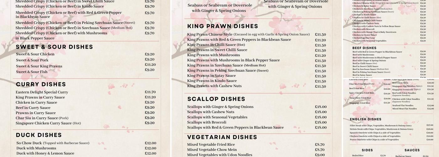 Eastern Delight Restaurant Menu