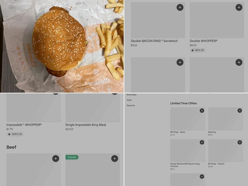 Burger King Menu