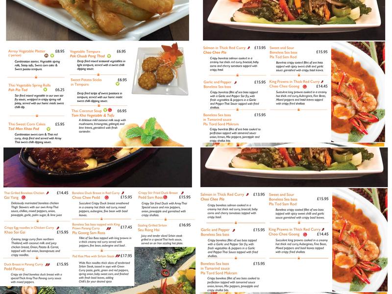 Arroy Thai Restaurant Menu