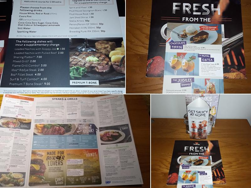 Premier Inn Crewe West hotel Menu