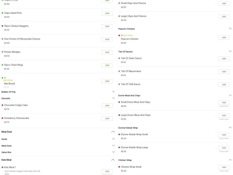 Ali Baba Charcoal Grill Menu