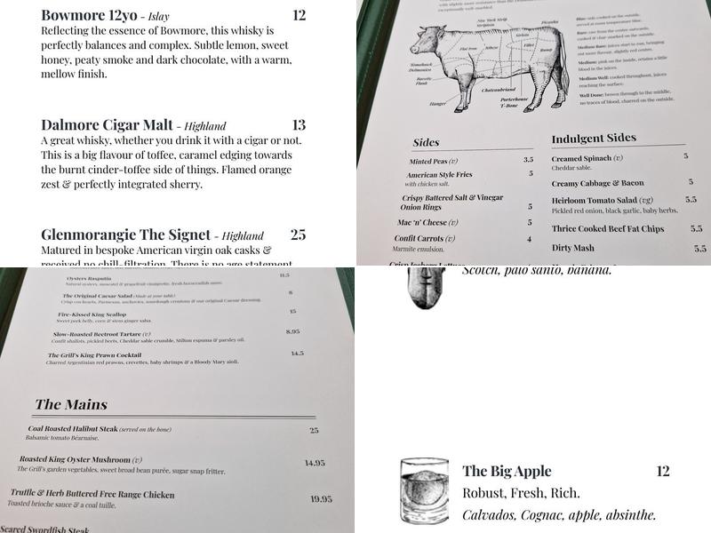 Upstairs At The Grill Menu