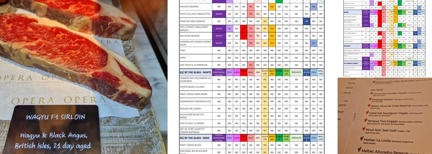 Opera Grill Menu