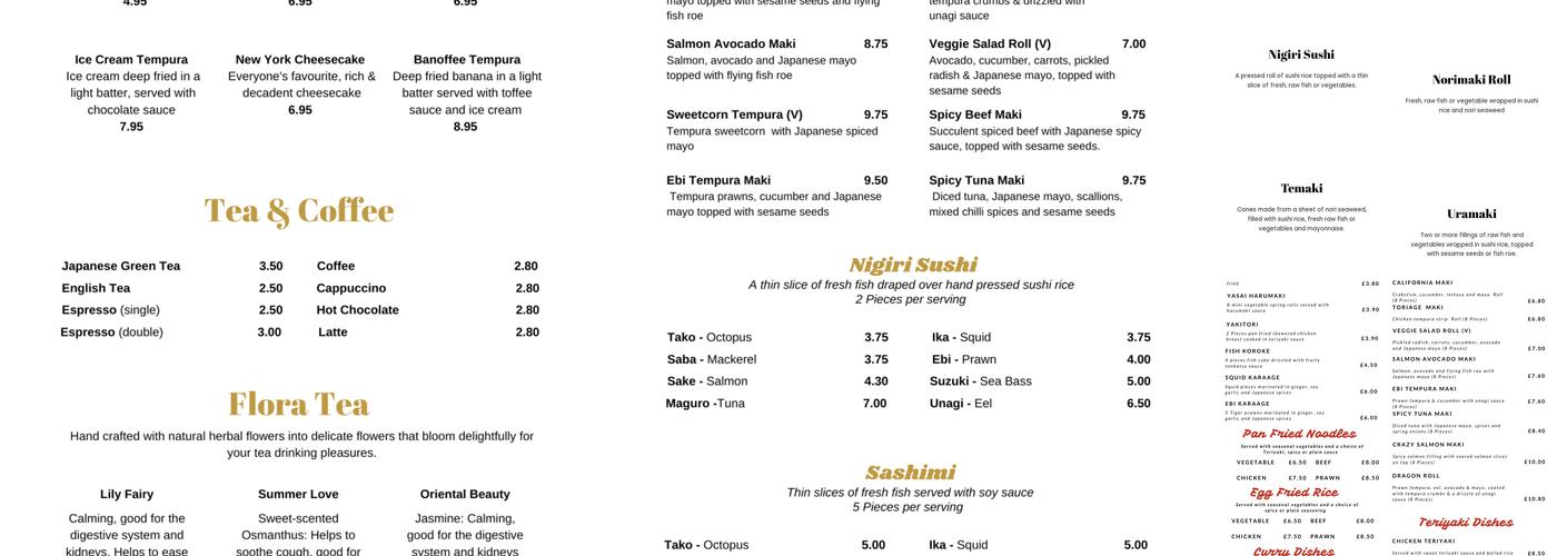 Teppanyaki Stockton Heath Menu