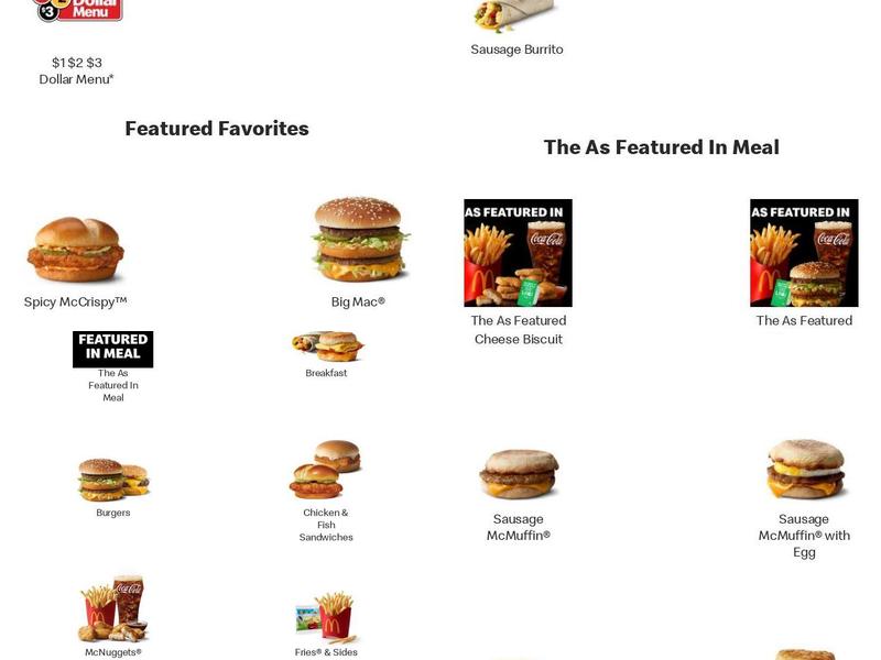 McDonald's Menu